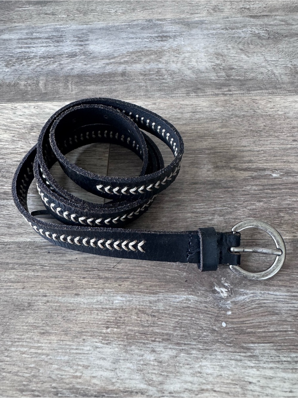 J. Jill 1/2” Genuine Leather Braided Accent Belt with Silver Buckle - Size: M/L